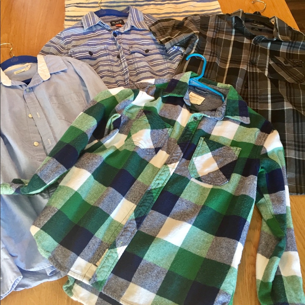 😃 BUNDLE of 4 Boys button down shirts, size 10-12